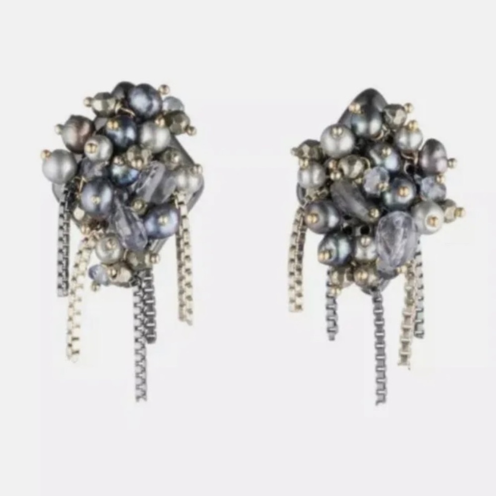 Alexis Bittar Peacock Pearl Cluster Earrings